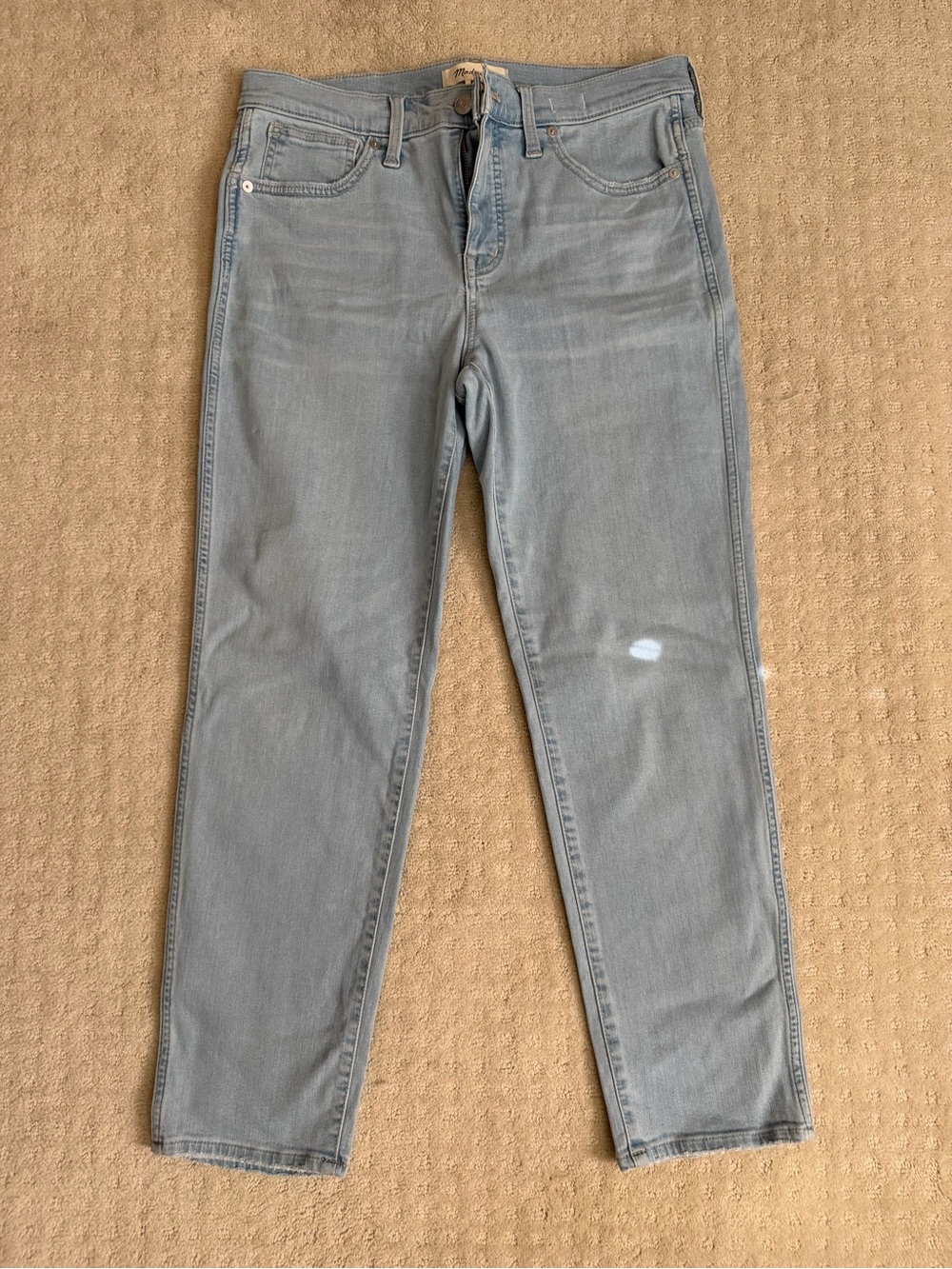 Madewell Women’s Light Blue Stovepipe Mid Rise Straight Leg Jeans - Picture 4 of 5